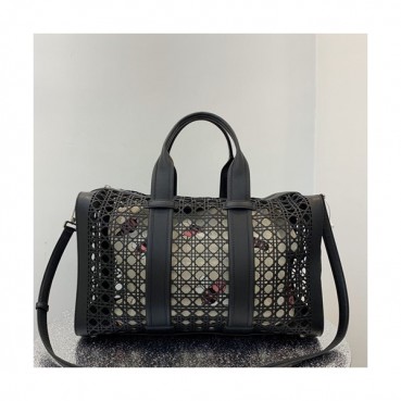[매장판]Dior x Kaws 2019 Canvas & Leather Tote Shoulder Bag ,46CM - 디올 x 카우스 2019 여성용 캔버스 & 레더 토트 숄더백  DIOB0456,46CM,블랙