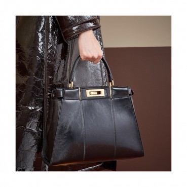 Fendi 2019 Leather Tote Shoulder Bag, 33cm - 펜디 2019 여성용 레더 토트 숄더백,FENB0478,33cm,블랙