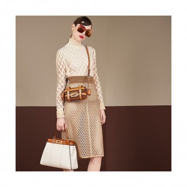 Fendi 2019 Leather Tote Shoulder Bag, 33cm - 펜디 2019 여성용 레더 토트 숄더백,FENB0477,33cm,화이트