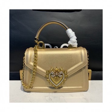 Dolce&Gabbana 2019 Leather Tote Shoulder Bag ,19CM - 돌체 앤 가바나 2019 여성용 레더 토트 숄더백 DGB0240,19cm,옐로우골드