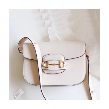 Gucci 2019 Horsebit Leather Shoulder Bag,25CM - 구찌 2019 홀스빗 여성용 레더 숄더백 602204,GUB0839,25cm,화이트