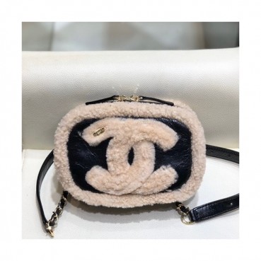 Chanel 2019 Women Hip Sack / Chain  Shoulder Bag,18cm - 샤넬 2019 여성용 힙색 / 체인 숄더백 CHAB1286, 18cm,블랙+베이지