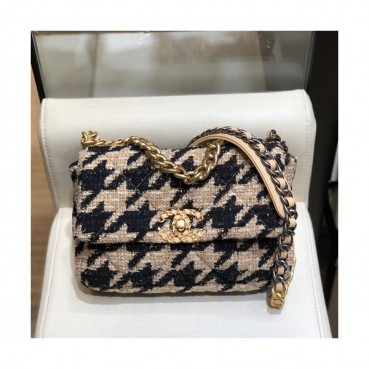 Chanel 2019 Tweed Shoulder Bag ,26CM - 샤넬 2019 여성용 트위드 숄더백  CHAB1255,26CM,베이지