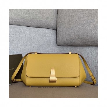 Bottega Veneta 2019 Palmellato Angle Leather Shoulder Bag,36cm - 보테가 베네타 2019 팔멜라토 앵글 레더 여성용 숄더백 592139,BVB0394,36cm,옐로우