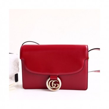 Gucci 2019 GG Ring Leather Shoulder Bag,24CM - 구찌 2019 GG링 레더 숄더백 589474,GUB0828,24cm,레드
