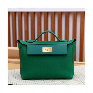 Hermes 2019 Kelly 2424 Togo Leather Tote Shoulder Bag ,29cm - 에르메스 2019 켈리 2424 토고 레더 여성용 토트 숄더백 HERB0773,29cm,그린