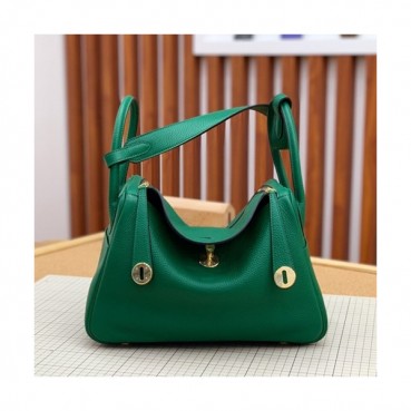 Hermes 2019 Lindy Togo Leather Tote Shoulder Bag ,26cm - 에르메스 2019 린디 토고 레더 여성용 토트 숄더백 HERB0771,26cm,그린