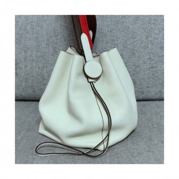 Hermes 2019 Licol Ever Color Leather Hobo Bucket Shoulder Bag ,17cm - 에르메스 2019 리콜 에버컬러 레더 여성용 호보 버킷 숄더백 HERB0740,17cm,화이트