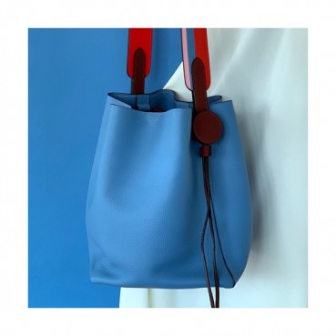 Hermes 2019 Licol Ever Color Leather Hobo Bucket Shoulder Bag ,17cm - 에르메스 2019 리콜 에버컬러 레더 여성용 호보 버킷 숄더백 HERB0735,17cm,블루