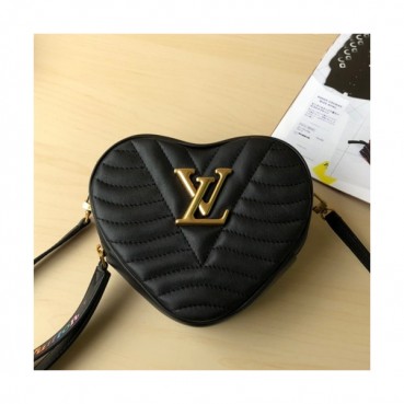 Louis Vuitton 2019 Leather New Wave Heart Shouder Bag,18cm - 루이비통 2019 레더 뉴웨이브 하트 숄더백 ,M52796,LOUB1692,18cm,블랙