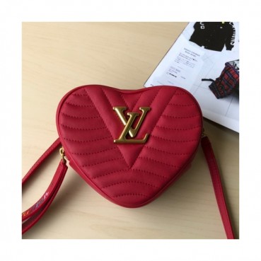 Louis Vuitton 2019 Leather New Wave Heart Shouder Bag,18cm - 루이비통 2019 레더 뉴웨이브 하트 숄더백 ,M52796,LOUB1690,18cm,레드
