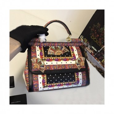 Dolce&Gabbana 2019 Leather Tote Shoulder Bag ,25CM - 돌체 앤 가바나 2019 레더 여성용 토트 숄더백 DGB0196,25cm,블랙