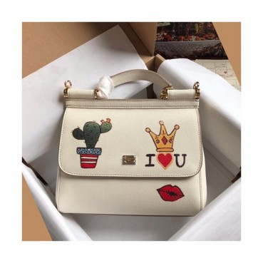 Dolce&Gabbana 2019 Leather Tote Shoulder Bag ,25CM - 돌체 앤 가바나 2019 레더 여성용 토트 숄더백 DGB0194,25cm,화이트