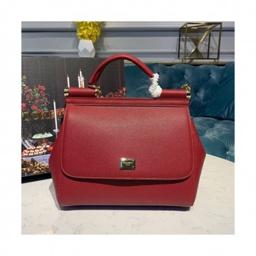 Dolce&Gabbana 2019 Leather Tote Shoulder Bag ,25CM - 돌체 앤 가바나 2019 레더 여성용 토트 숄더백 DGB0097,25cm,다크레드