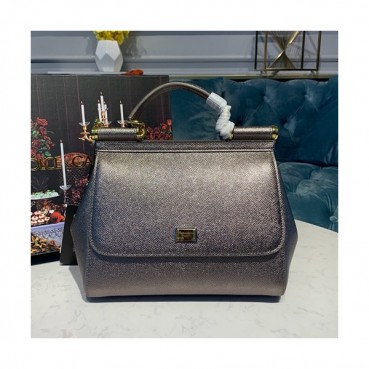 Dolce&Gabbana 2019 Leather Tote Shoulder Bag ,25CM - 돌체 앤 가바나 2019 레더 여성용 토트 숄더백 DGB0094,25cm,다크실버