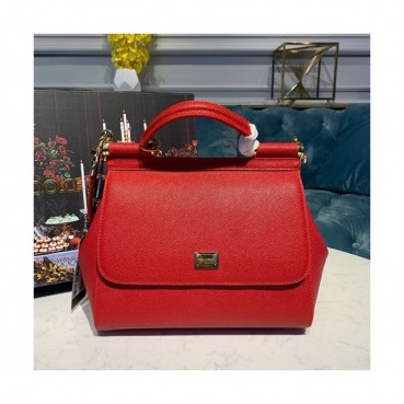Dolce&Gabbana 2019 Leather Tote Shoulder Bag ,25CM - 돌체 앤 가바나 2019 레더 여성용 토트 숄더백 DGB0092,25cm,레드