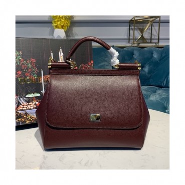 Dolce&Gabbana 2019 Leather Tote Shoulder Bag ,25CM - 돌체 앤 가바나 2019 레더 여성용 토트 숄더백 DGB0088,25cm,와인
