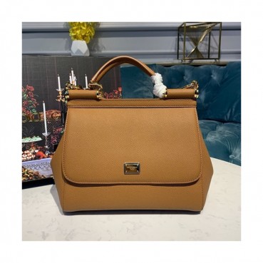 Dolce&Gabbana 2019 Leather Tote Shoulder Bag ,25CM - 돌체 앤 가바나 2019 레더 여성용 토트 숄더백 DGB0087,25cm,카멜