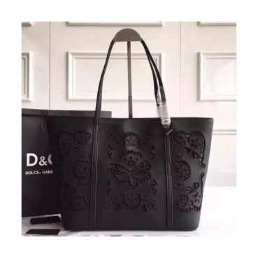 Dolce&Gabbana 2019 Leather Tote Shoulder Shopper Bag ,35CM - 돌체 앤 가바나 2019 레더 여성용 토트 숄더백 DGB0051,35cm,블랙
