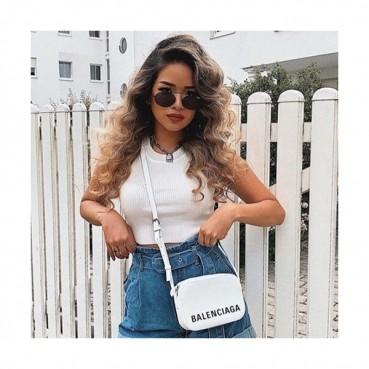 Balenciaga 2019 Leather Ville Camera Shoulder Bag,18cm - 발렌시아가 2019 레더 빌 카메라 숄더백,BGB0448,18cm,화이트