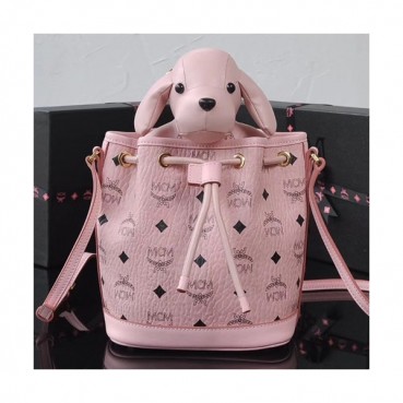 MCM 2019 Visetos Leather Shoulder Bag,17.5cm - 엠씨엠 2019 여성용 비세토스 레더 숄더백 MCMB0331, 17.5cm,핑크