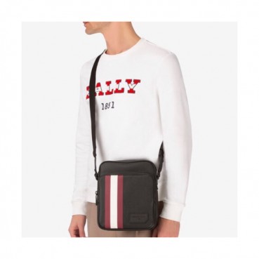 Bally 2019 Leather Shoulder Bag,28cm  - 발리 2019 레더 남성용 숄더백 BALB0100,28cm,블랙