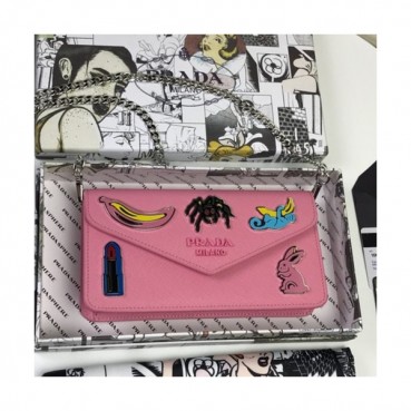 Prada 2019 Monochrome Saffiano Chain Shoulder Bag,18.5cm - 프라다 2019 모노크롬 사피아노 체인 숄더백 ,1DH044