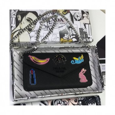 Prada 2019 Monochrome Saffiano Chain Shoulder Bag,18.5cm - 프라다 2019 모노크롬 사피아노 체인 숄더백 ,1DH044