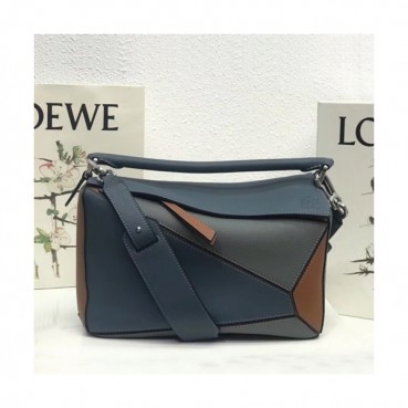 Loewe 2019 Puzzle Medium Shoulder Bag, 29CM - 로에베 2019 퍼즐 미듐 숄더백 ,LOEB0341, 29CM,블루