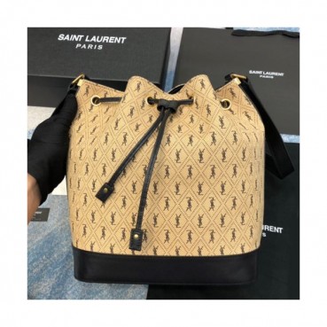 Saint Laurent 2019 Monogram All Over Canvas Bucket Shoulder Bag,27CM - 입생로랑 2019 모노그램 올오버 캔버스 버킷 숄더백 8506 , SLB0481,27CM,베이지