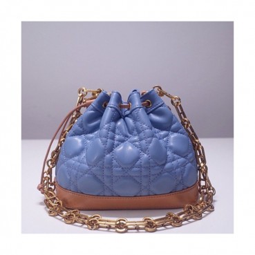 Dior 2019 Bucket Chain Shoulder Bag,18CM - 디올 2019 여성용 버킷 체인 숄더백  DIOB0411,18CM,스카이블루