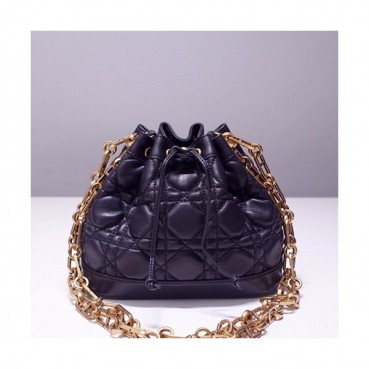 Dior 2019 Bucket Chain Shoulder Bag,18CM - 디올 2019 여성용 버킷 체인 숄더백  DIOB0406,18CM,다크네이비