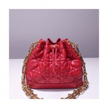 Dior 2019 Bucket Chain Shoulder Bag,18CM - 디올 2019 여성용 버킷 체인 숄더백  DIOB0405,18CM,레드