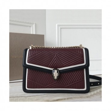 Bvlgari 2019 Serpenti Forever Chain Shoulder Bag,24CM - 불가리 2019 세르펜티 포에버 체인 숄더백,BVLB0131,24cm,다크와인