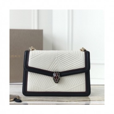 Bvlgari 2019 Serpenti Forever Chain Shoulder Bag,24CM - 불가리 2019 세르펜티 포에버 체인 숄더백,BVLB0130,24cm,화이트
