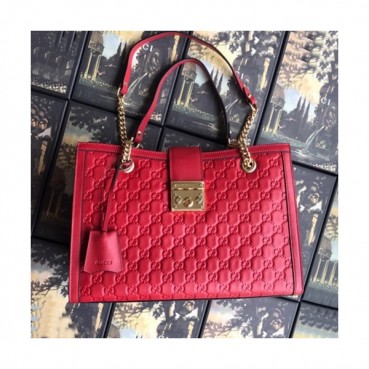 Gucci 2019 GG Supreme Padlock Medium Shoulder Bag,35CM - 구찌 2019 GG 수프림 패드락 미듐 숄더백 ,479197 ,GUB0747,35CM,레드