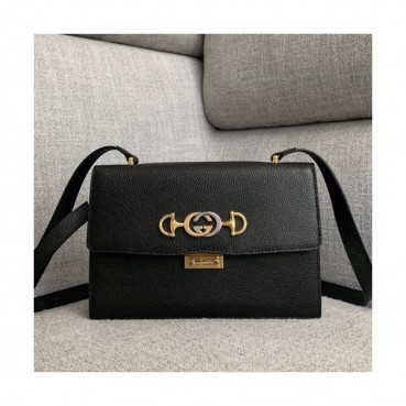 Gucci 2019 Zumi Leather Shoulder Bag,24CM - 구찌 2019 주미 레더 숄더백 576388,GUB0703,24cm,블랙