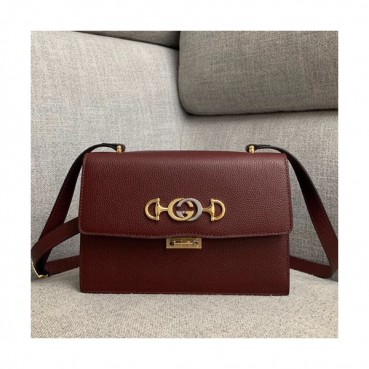 Gucci 2019 Zumi Leather Shoulder Bag,24CM - 구찌 2019 주미 레더  숄더백 576388,GUB0702,24cm,다크레드
