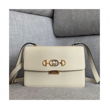 Gucci 2019 Zumi Leather Shoulder Bag,24CM - 구찌 2019 주미 레더  숄더백 576388,GUB0700,24cm,화이트
