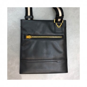 Bally 2019 Leather Shoulder Bag,28cm  - 발리 2019 레더 남성용 숄더백 BALB0046,28cm,블랙