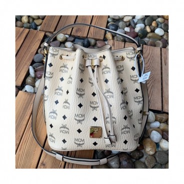 MCM 2019 Visetos Bucket Tote Shoulder Bag,26cm - 엠씨엠 2019 여성용 비세토스 버킷 토트 숄더백 MCMB0330, 26cm,베이지