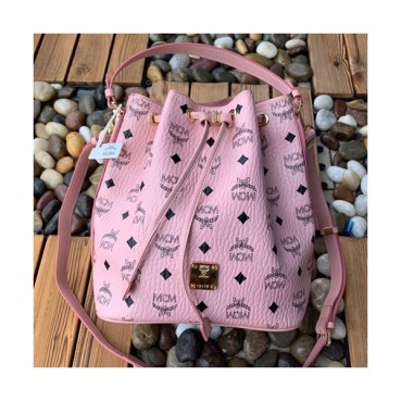 MCM 2019 Visetos Bucket Tote Shoulder Bag,26cm - 엠씨엠 2019 여성용 비세토스 버킷 토트 숄더백 MCMB0328, 26cm,핑크