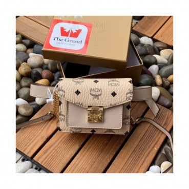MCM 2019 Patricia Visetos Mini Shoulder Bag,17.5cm - 엠씨엠 2019 패트리샤 비세토스 여성용 미니 숄더백 MCMB0324, 17.5cm,베이지
