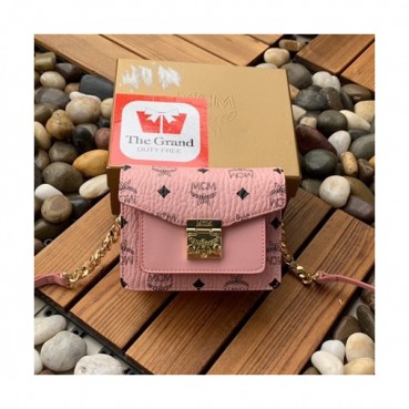 MCM 2019 Patricia Visetos Mini Shoulder Bag,17.5cm - 엠씨엠 2019 패트리샤 비세토스 여성용 미니 숄더백 MCMB0323, 17.5cm,핑크