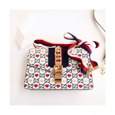 Gucci 2019 Sylvie Leather Shoulder Bag,25.5CM - 구찌 2019 실비 레더 숄더백 524405,GUB0692,25.5CM,화이트