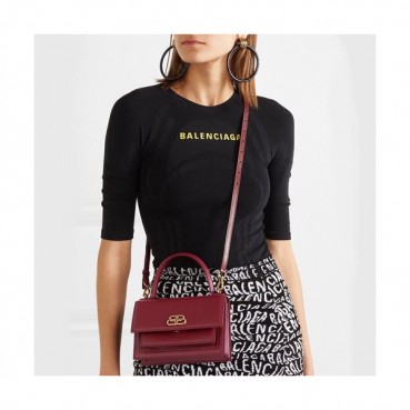 Balenciaga 2019 Sharp XS Leather Satchel  Tote Shoulder Bag,19CM - 발렌시아가 2019 샤프 XS 레더 사첼 토트 숄더백,BGB0433,19CM,와인