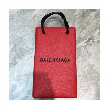 Balenciaga 2019 Leather Super Mini Tote Shoulder Bag / Phone Bag,23CM - 발렌시아가 2019 여성용 레더 슈퍼 미니 토트 숄더백 / 폰 백,BGB0427,23CM,레드
