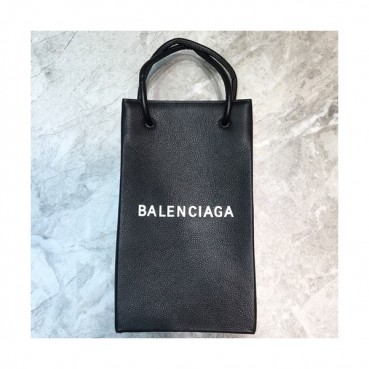 Balenciaga 2019 Leather Super Mini Tote Shoulder Bag / Phone Bag,23CM - 발렌시아가 2019 여성용 레더 슈퍼 미니 토트 숄더백 / 폰 백,BGB0426,23CM,블랙
