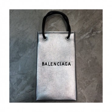 Balenciaga 2019 Leather Super Mini Tote Shoulder Bag / Phone Bag,23CM - 발렌시아가 2019 여성용 레더 슈퍼 미니 토트 숄더백 / 폰 백,BGB0425,23CM,실버