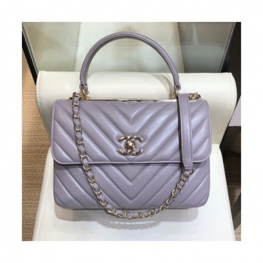Chanel 2019 Woman Leather Chain Tote Shoulder Bag,25CM - 샤넬 2019 여성용 레더 체인 토트 숄더백,CHAB1038,25CM,그레이